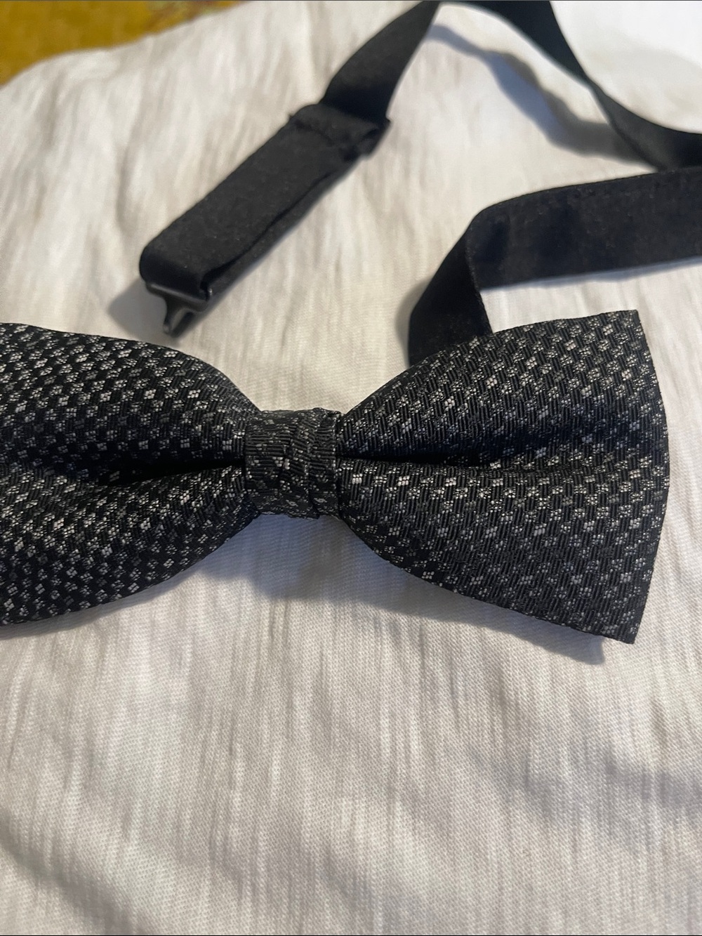 Classic Black Textured Bow Tie - Men Accessories